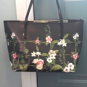 Ted Baker black leather Tamarah Secret Trellis Tote Bag 🍎